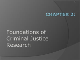 1
Foundations of
Criminal Justice
Research
 