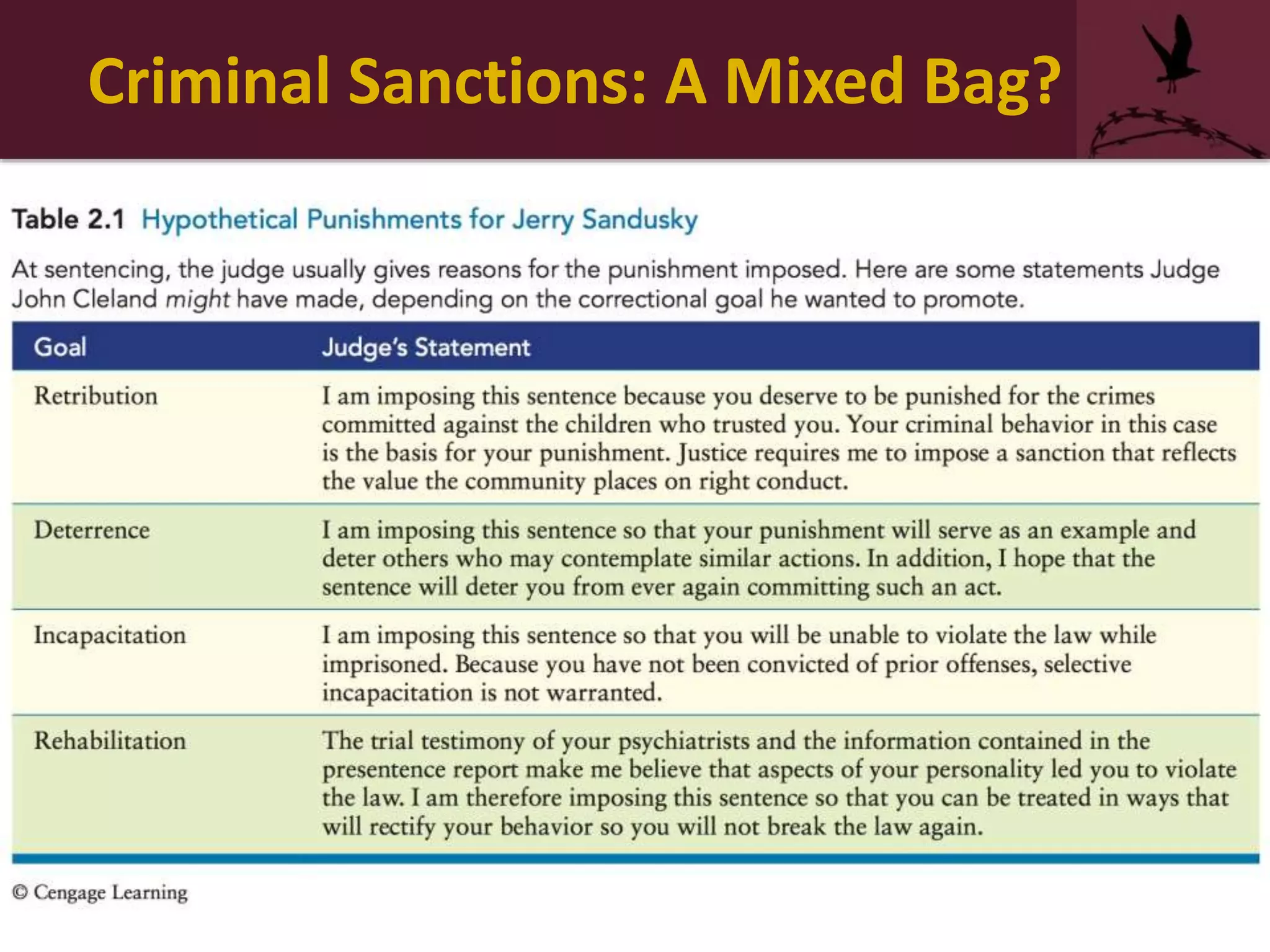 Criminal Sanctions: A Mixed Bag?
 