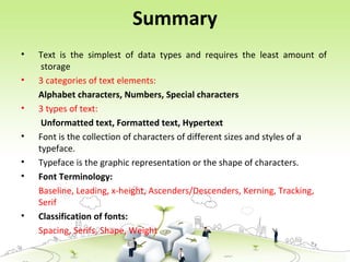Text System Overview Chapter 2 : TEXT | PPT