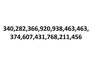 340,282,366,920,938,463,463,
374,607,431,768,211,456
 