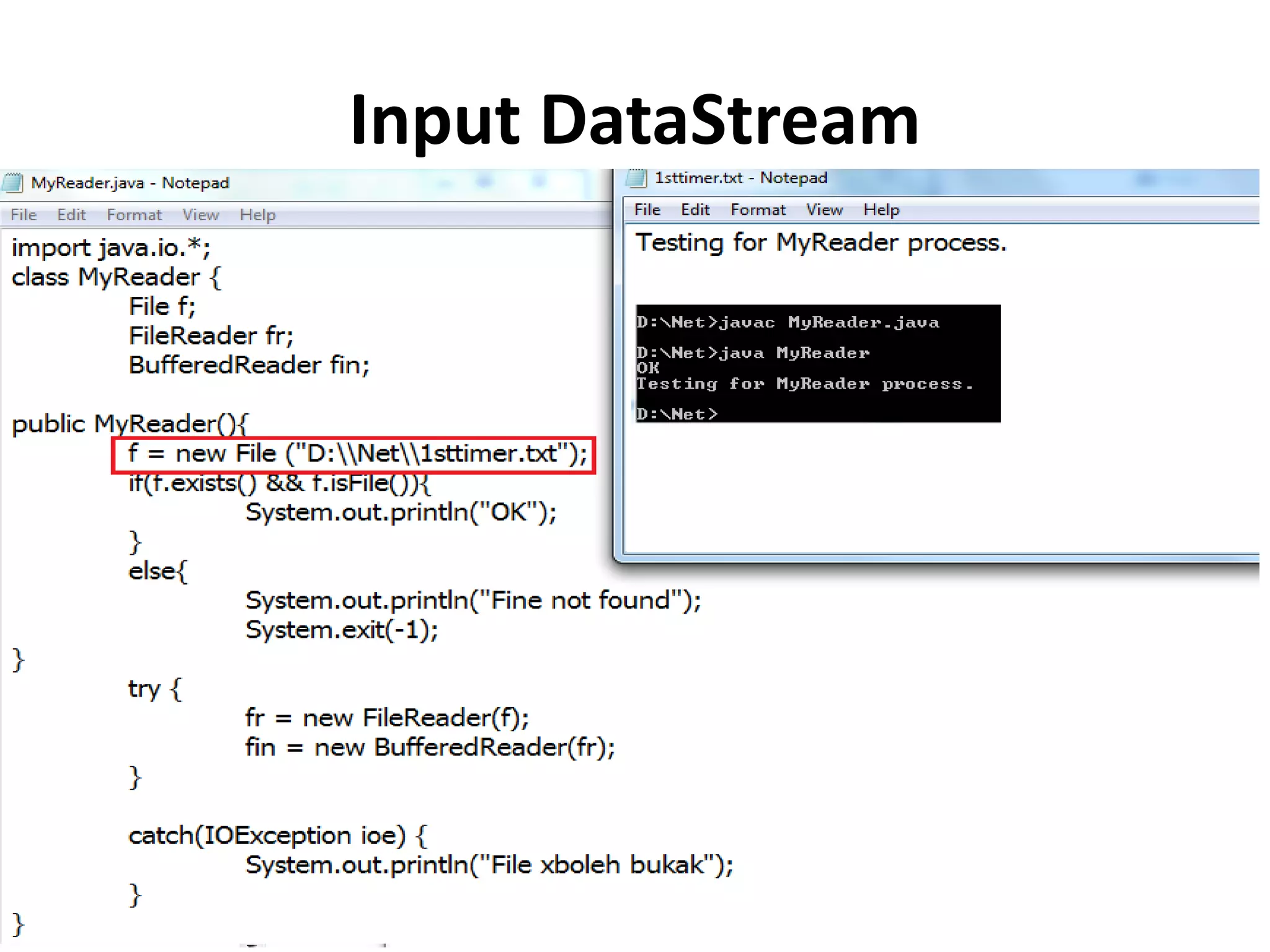 Input DataStream
 
