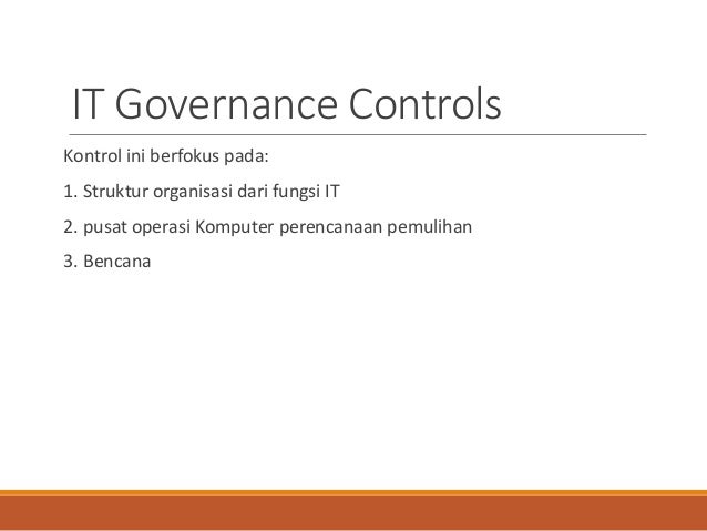 Chapter 2 auditing it governance controls