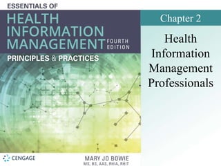 Chapter 2
Health
Information
Management
Professionals
 
