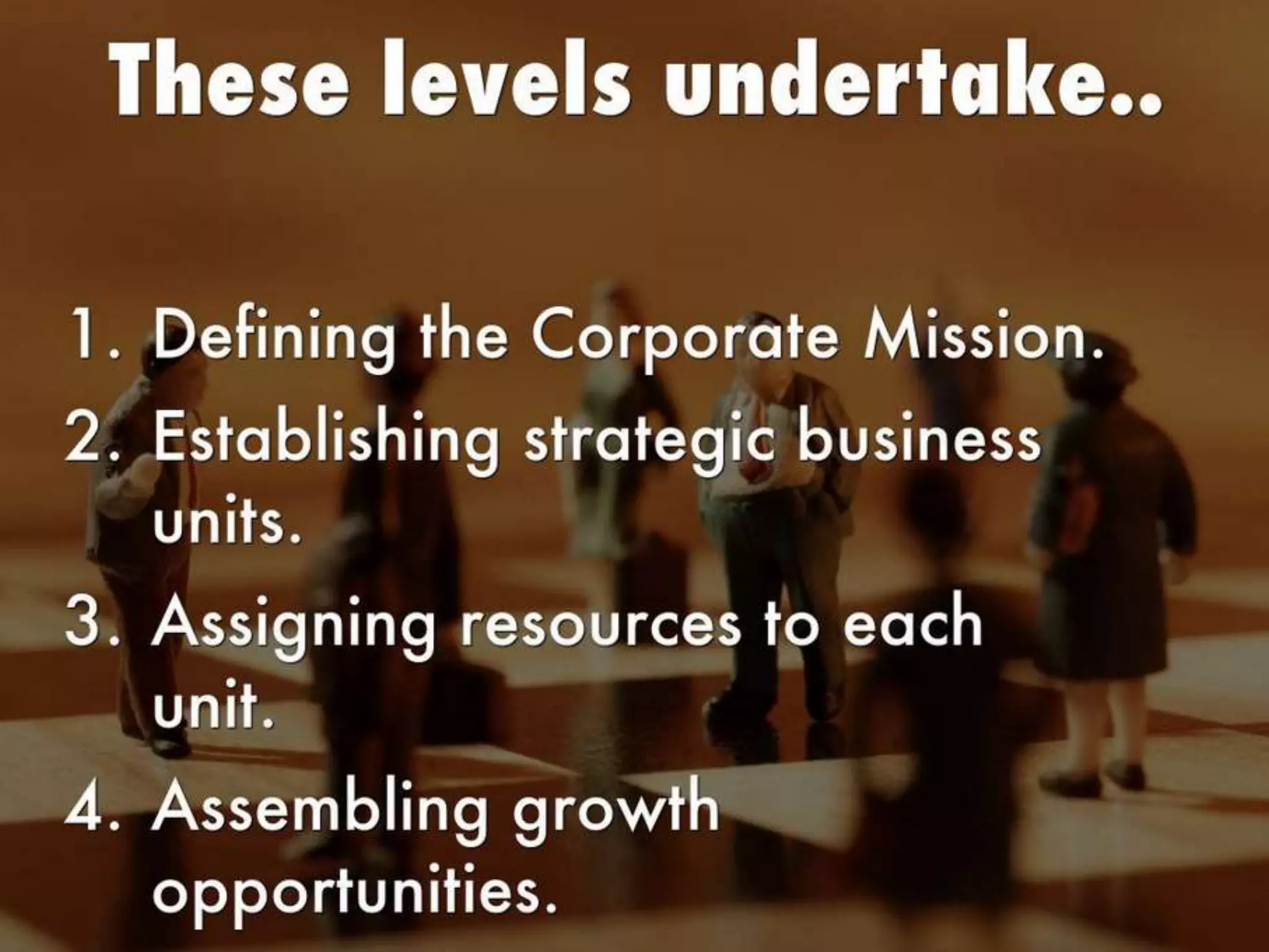 How is strategic planning carried out at different levels of the organisation?