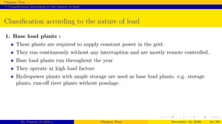 Classification of Hydroelectric power plants