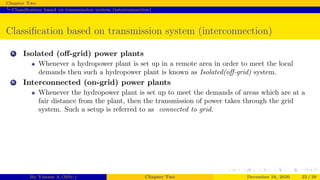 Classification of Hydroelectric power plants