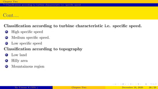 Classification of Hydroelectric power plants