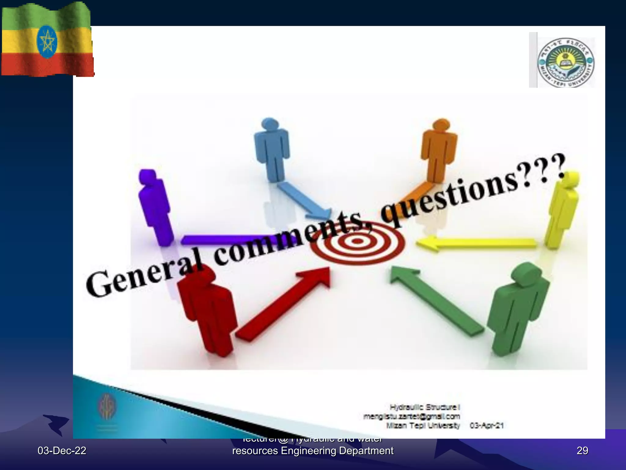 03-Dec-22
mengistuzantet@mtu.edu.et
lecturer@ Hydraulic and water
resources Engineering Department 29
 