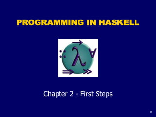 0
PROGRAMMING IN HASKELL
Chapter 2 - First Steps
 