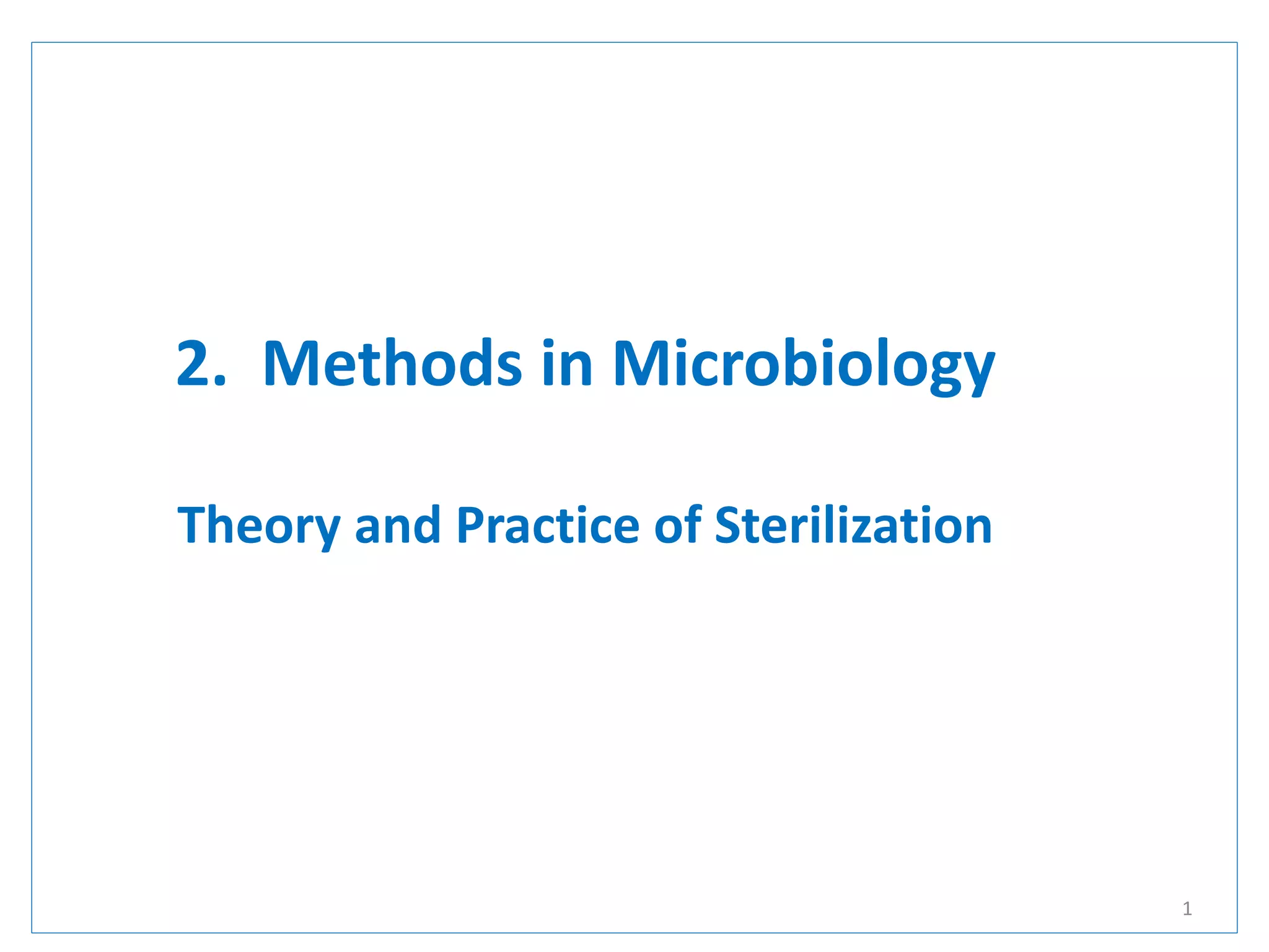 Methods of Microbiology Sterilization PPT