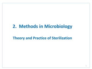 2. Methods in Microbiology
Theory and Practice of Sterilization
1
 