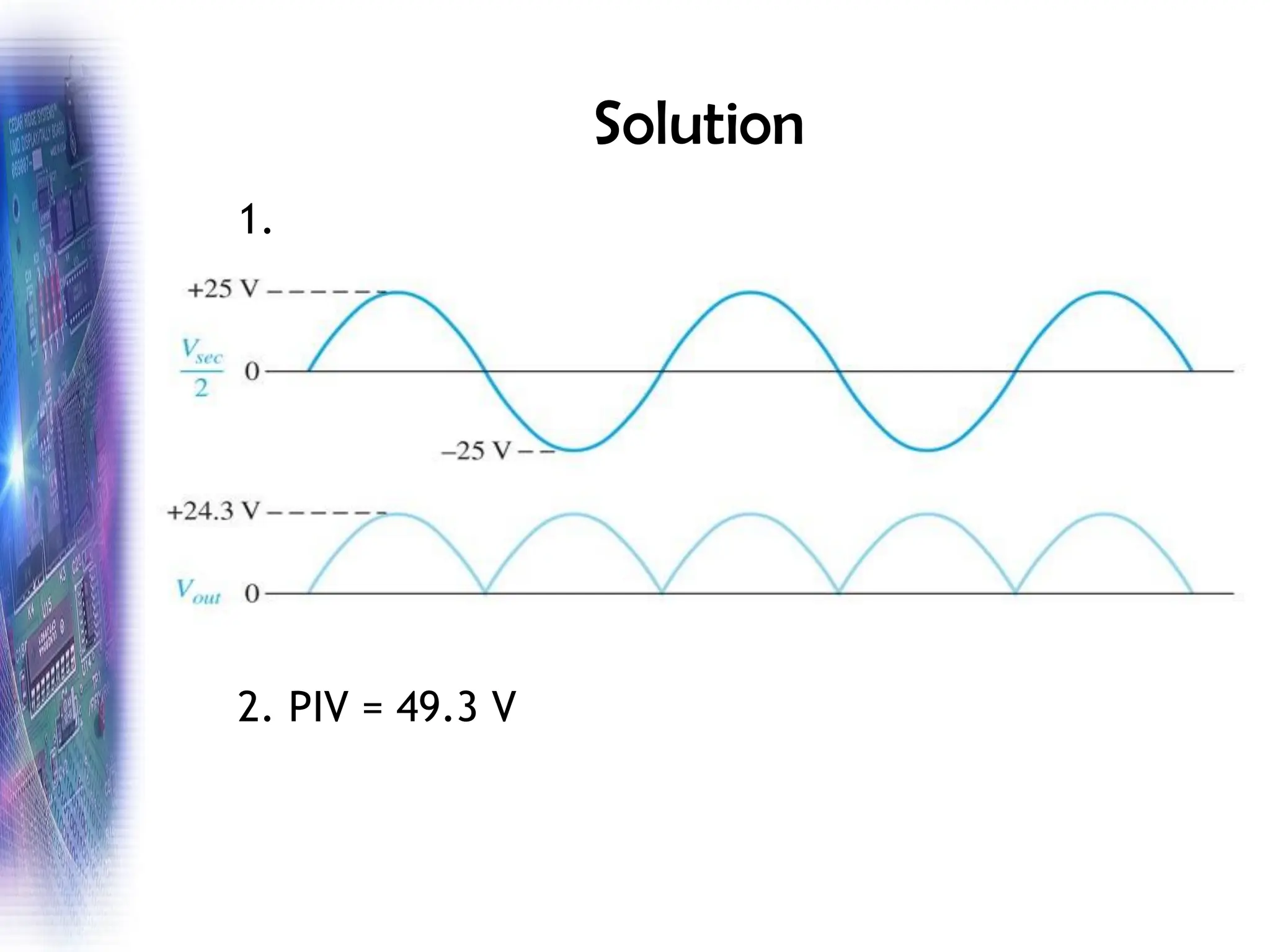 Solution
1.
2. PIV = 49.3 V
 