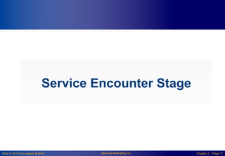 Slide © 2010 by Lovelock & Wirtz Services Marketing 7/e Chapter 2 – Page 17
Service Encounter Stage
 