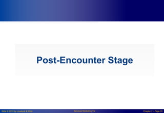 Slide © 2010 by Lovelock & Wirtz Services Marketing 7/e Chapter 2 – Page 29
Post-Encounter Stage
 