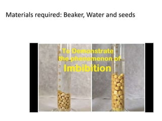 Materials required: Beaker, Water and seeds
 