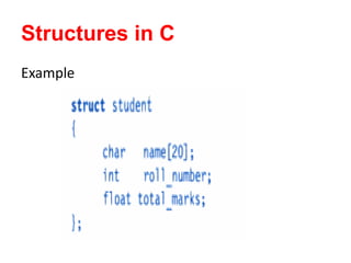 Structures in C
Example
 