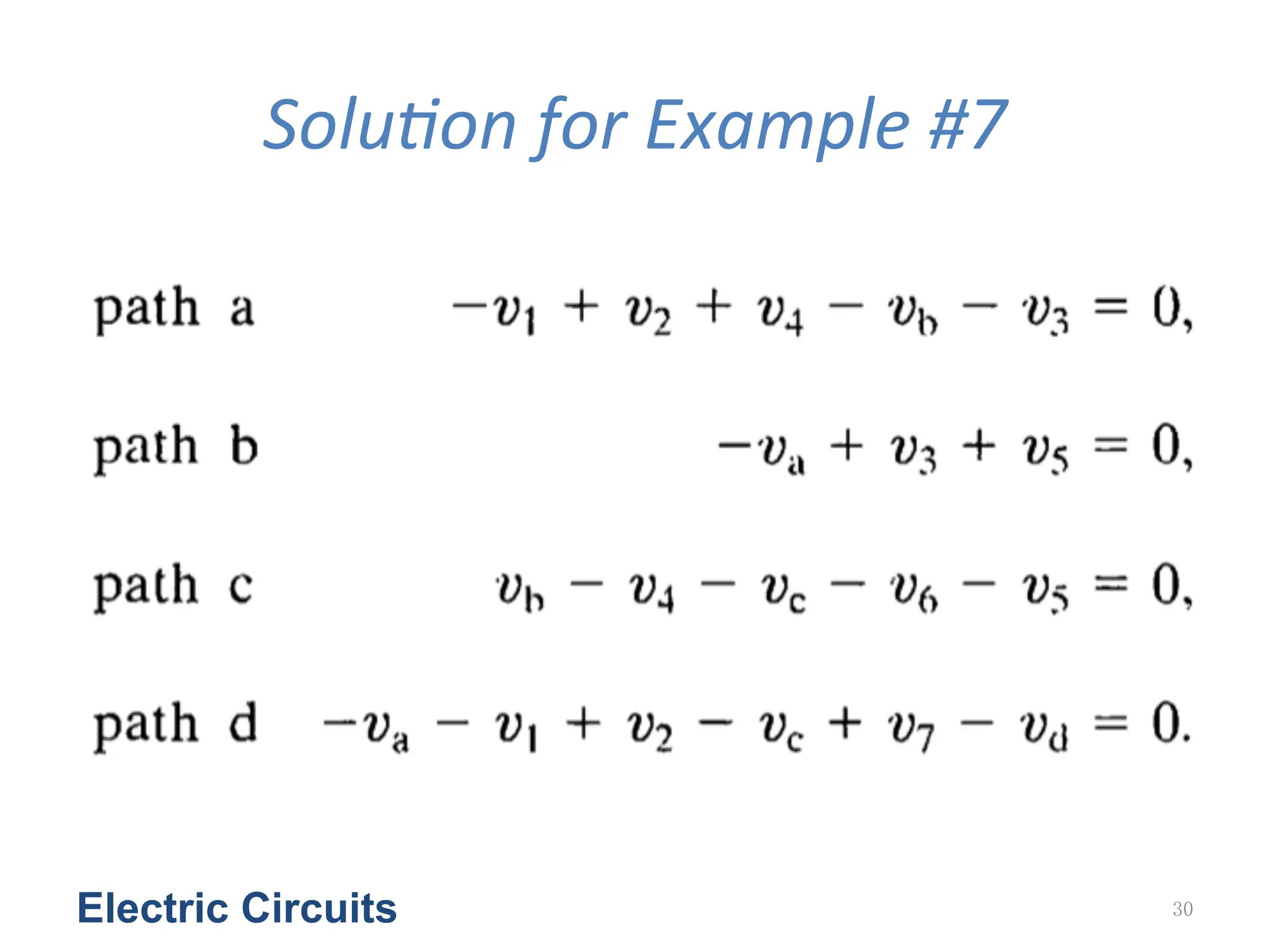 SoluGon	
  for	
  Example	
  #7
Electric Circuits 30
 