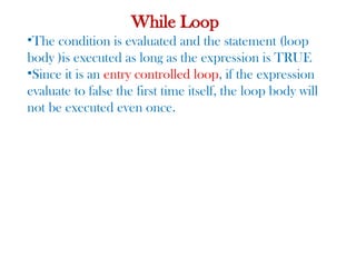 Chapter2. control structure in programming with c | PPTX