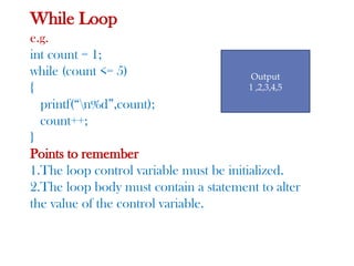 Chapter2. control structure in programming with c | PPTX