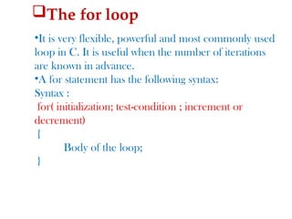 Chapter2. control structure in programming with c | PPTX