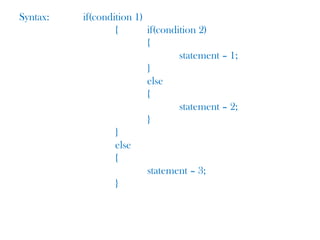 Chapter2. control structure in programming with c | PPTX