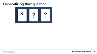 INTRODUCTION TO SCALA
Generalizing that question
 