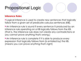Predicate Inference Propositional Logic and Predicate and their usecase | PPT