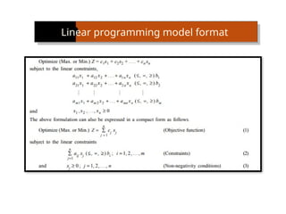 Linear programming model format
 