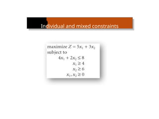 Individual and mixed constraints
 