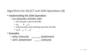 Comprehensive Algorithms for Query Processing and Optimization in ...