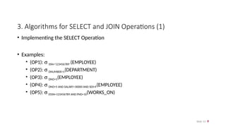 Comprehensive Algorithms for Query Processing and Optimization in ...