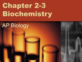 Chapter 2-3
Biochemistry
AP Biology
 