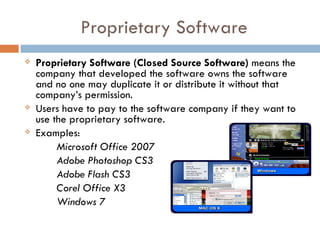 Proprietary Software Examples Proprietary Software Examples