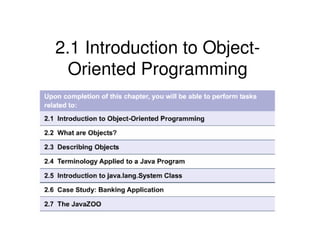 2.1 Introduction to Object-
  Oriented Programming
 