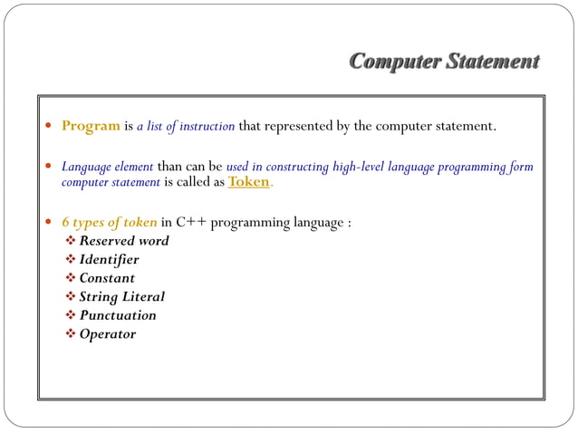 Chapter 2 basic element of programming | PDF
