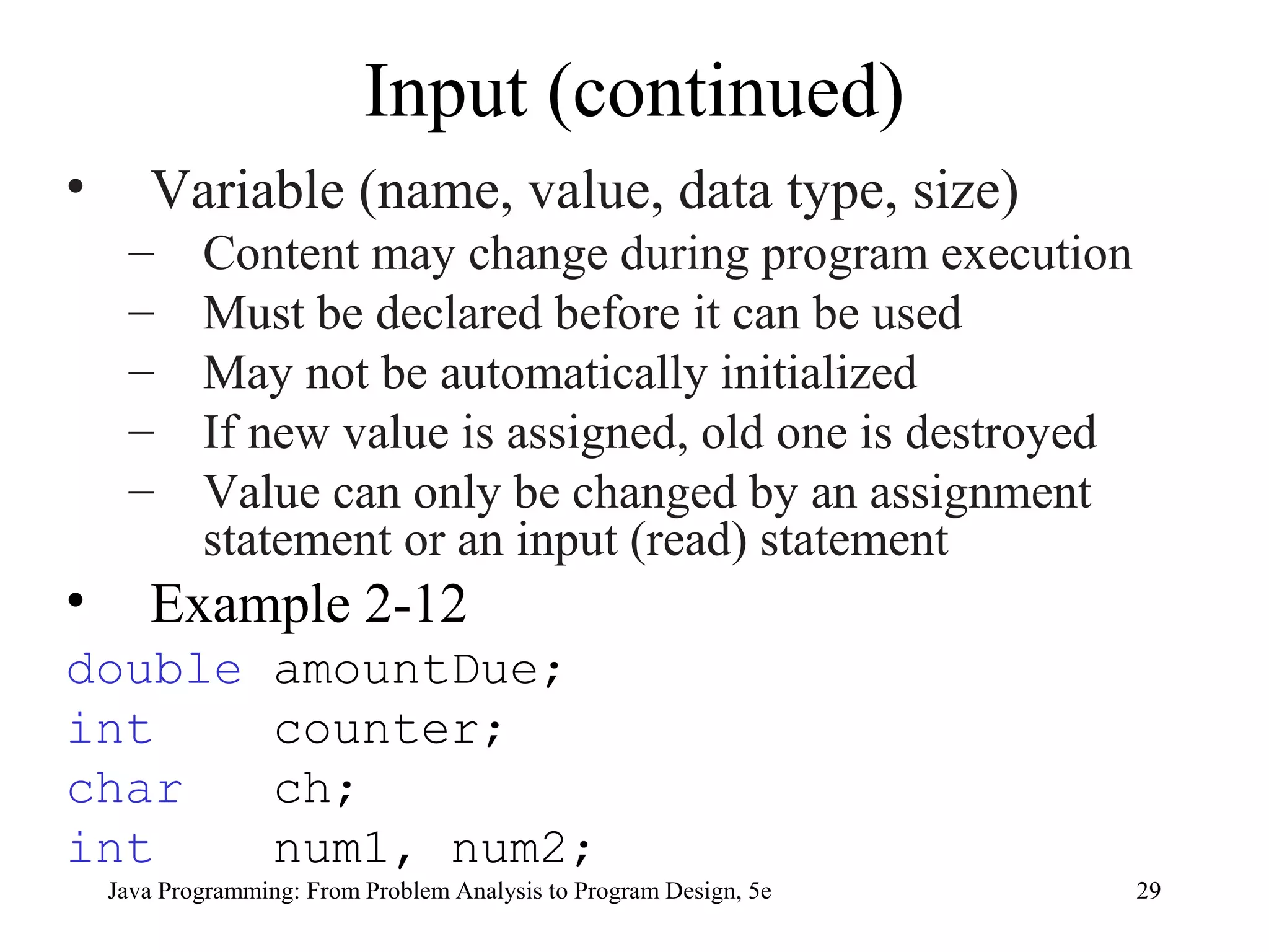 Chapter 2 - Basic Elements of Java | PPT