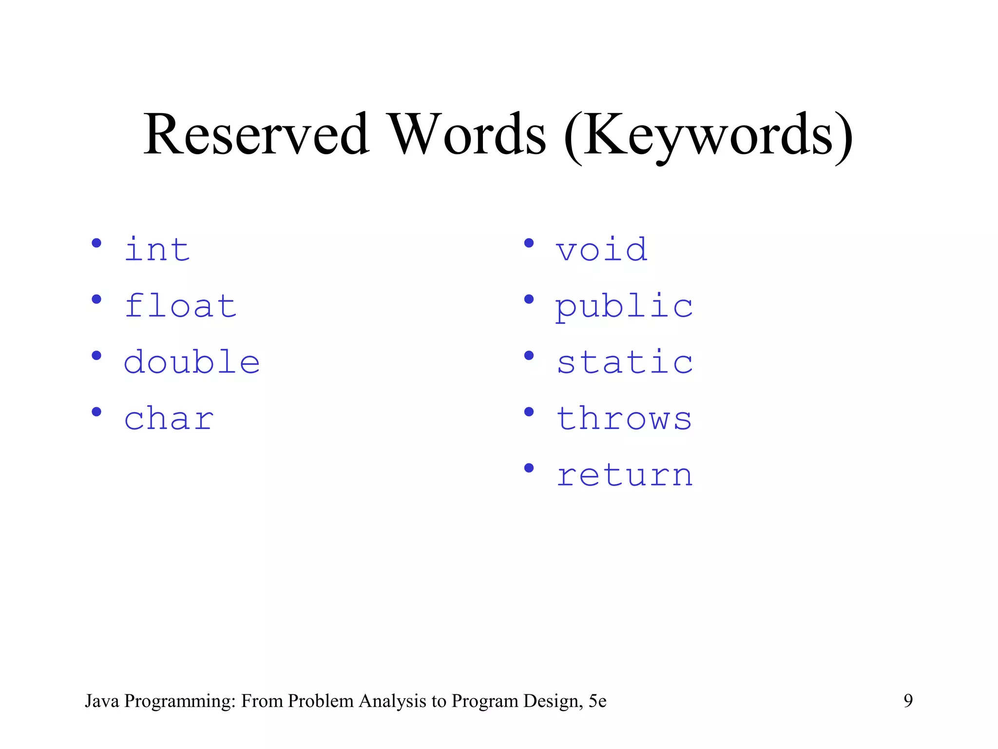 Chapter 2 - Basic Elements of Java | PPT