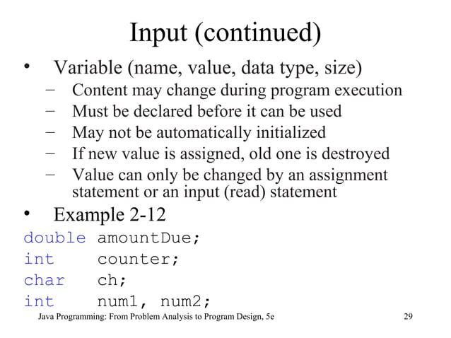 Chapter 2 - Basic Elements of Java | PPT