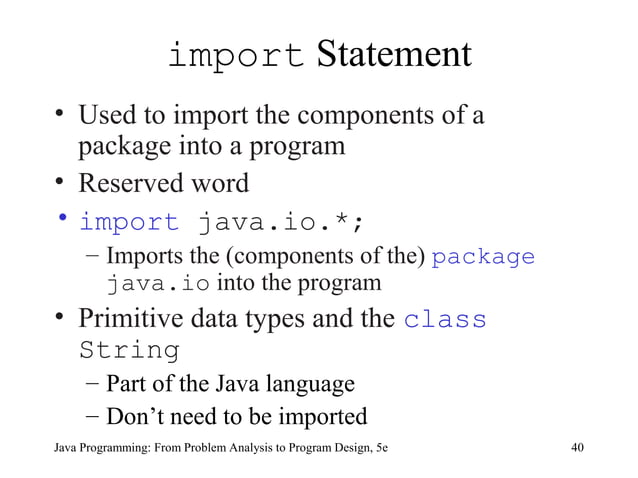 Chapter 2 - Basic Elements of Java | PPT