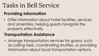 Discussion about the job responsibility of bell boy. | PDF