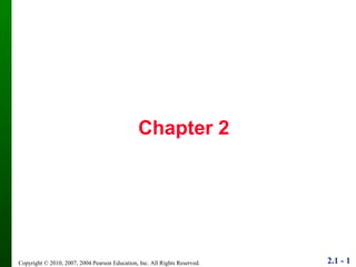 2.1 - 1Copyright © 2010, 2007, 2004 Pearson Education, Inc. All Rights Reserved.
Chapter 2
 