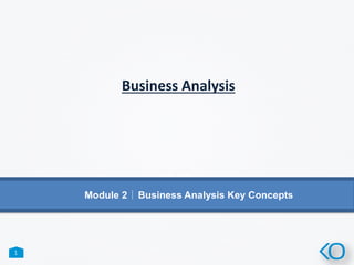 1
Module 2 Business Analysis Key Concepts
Business Analysis
 