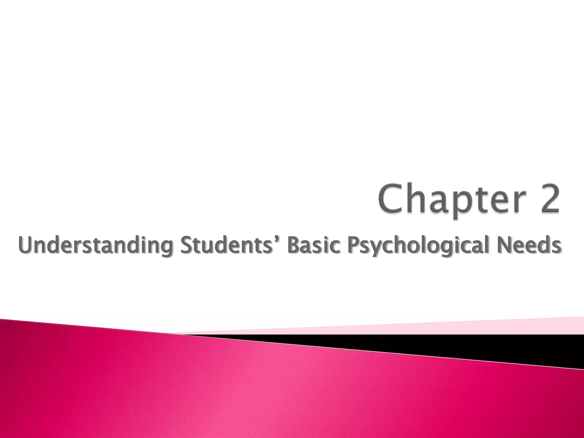 Chapter 2Understanding Students’ Basic Psychological Needs
