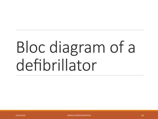 Bloc diagram of a
defibrillator
02/03/2026 MEDICAL INSTRUMENTATION 64
 