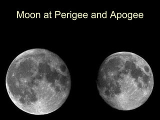 Moon at Perigee and Apogee Distance: 359,861 km Distance: 405,948 km 