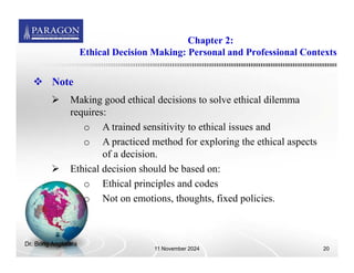 Chapter 2 - Ethical Decision Making Personal and Professional Contexts ...