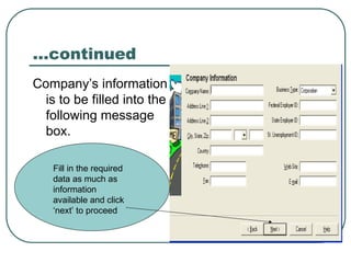 Chapter 2-getting started peachtree accounting.ppt