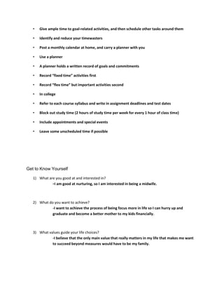 Chapter 2 goals and time management | DOCX