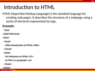 This Presentation is about HTML which is second chapter | PPTX