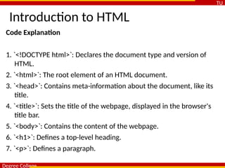 This Presentation is about HTML which is second chapter | PPT